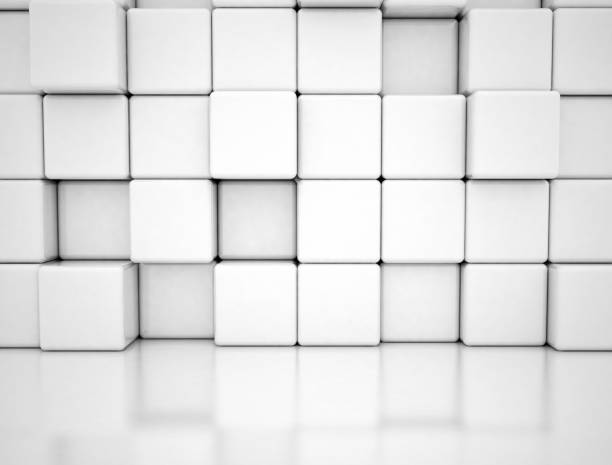 istock Wall of white cubes 3d background 1315903760