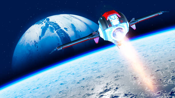istock Spaceship traveling between planets of distant galaxies. Sci-fi 1315904849