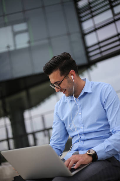 istock Businessman using laptop stock photo 1315909746