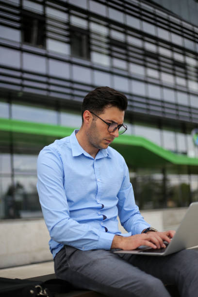 istock Businessman using laptop stock photo 1315910407