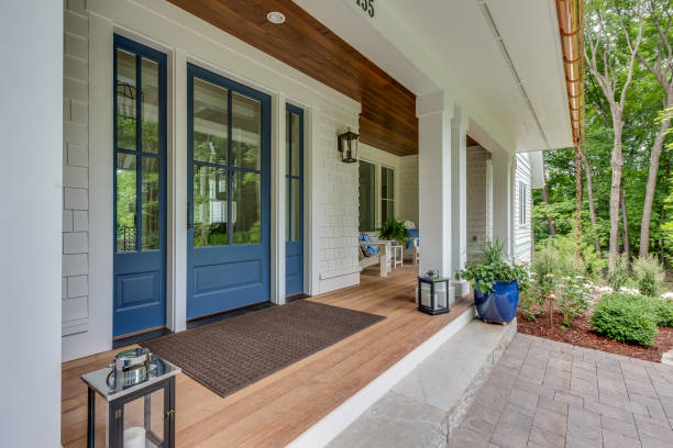 istock Gorgeous detail on newly constructed front porch 1315912162