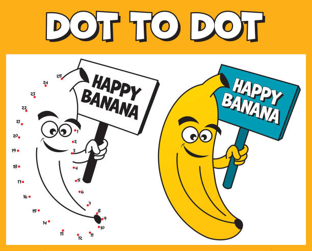 ilustraciones, imágenes clip art, dibujos animados e iconos de stock de punto a plátano punto a punto - education childhood school drawing compass