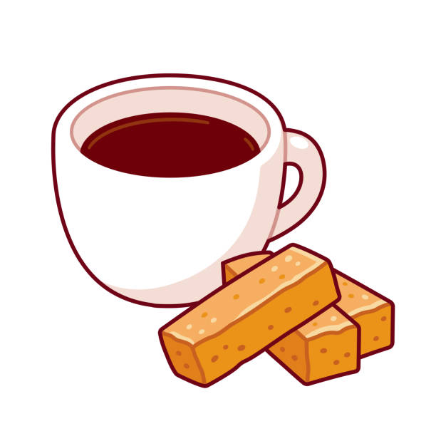 beskuit, sucharka południowoafrykańska - biscotti cookie coffee tea stock illustrations