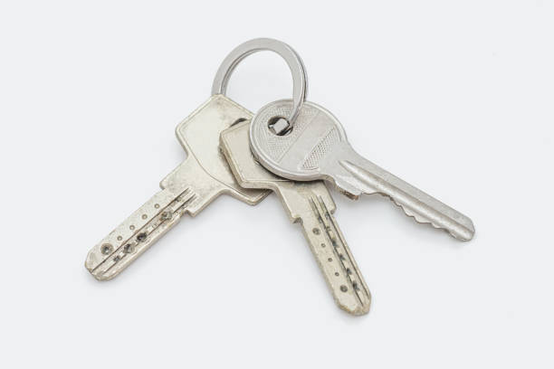 istock Close up of keys on white background. 1315921851
