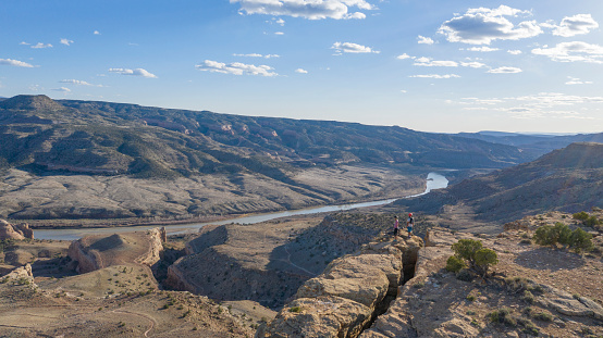 Desert landscape surrounding, Colorado River visible below