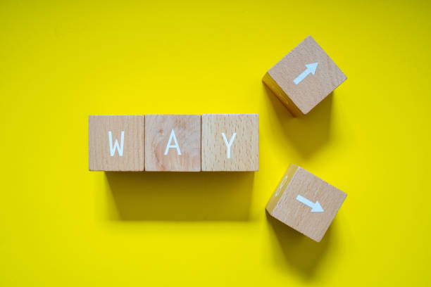 istock Way; Five wooden blocks with WAY text of concept. 1315925192