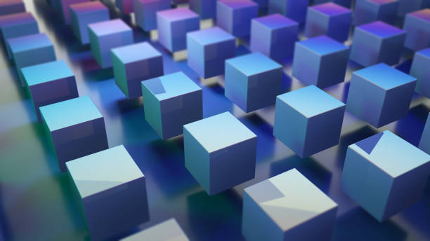 istock Abstract Image of Cubes Background in Blue and Purple Toned 1315926419
