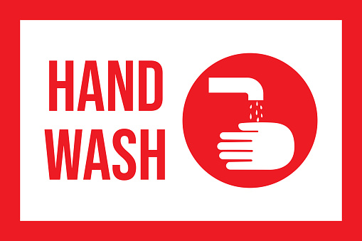 Hand Wip Sign Hand Wash Sign With Text Stock Illustration - Download Image Now ...