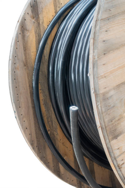 istock wooden industrial cable reel 1315928435