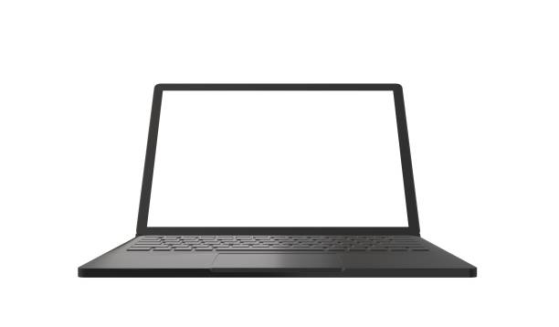 istock Front View Modern Laptop In Black Color 1315941544