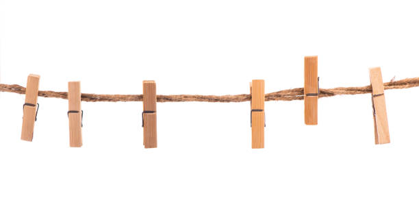 istock Clothespins with the rope on a white background 1315962434