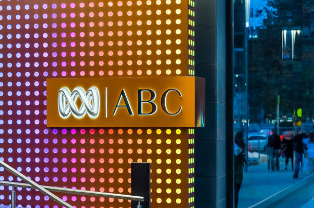The sign at the entrance to the ABC Southbank building stock photo