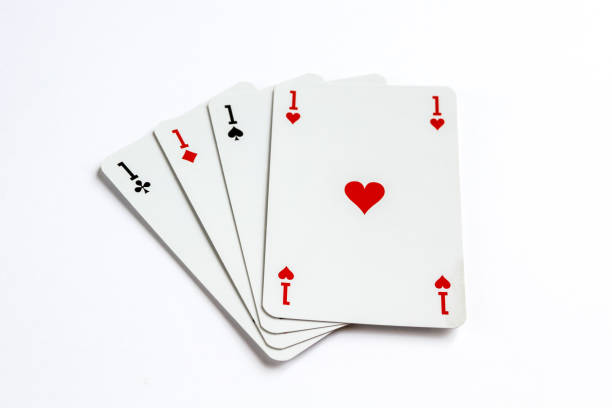 istock Four aces playing card game on white background 1315969343