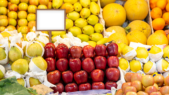 front view various fresh fruits background
