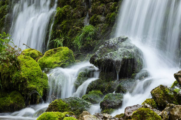 istock A beautiful waterfall in the woods 1315970839