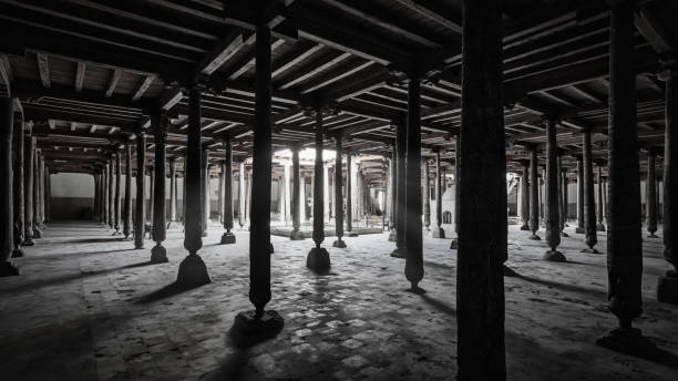 istock Djuma Mosque Khiva Juma Uzbekistan Black and White Panorama 1315977068