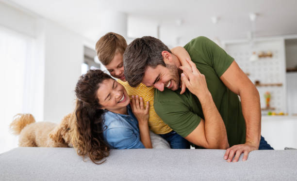 istock Happy family spending time together, having fun at home 1315982235