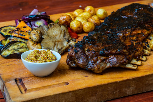 istock Smoked pork ribs with sauces 1315983658