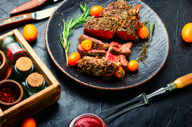 istock Succulent veal steak with kumquat 1315985223