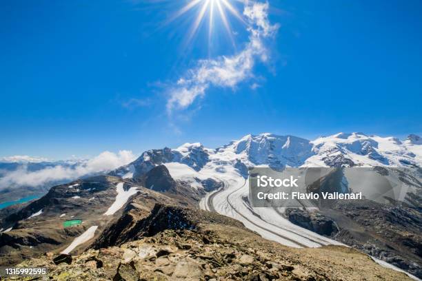 Switzerland Morteratsch Glacier Stock Photo - Download Image Now - Beauty In Nature, Bernina Range, Blue