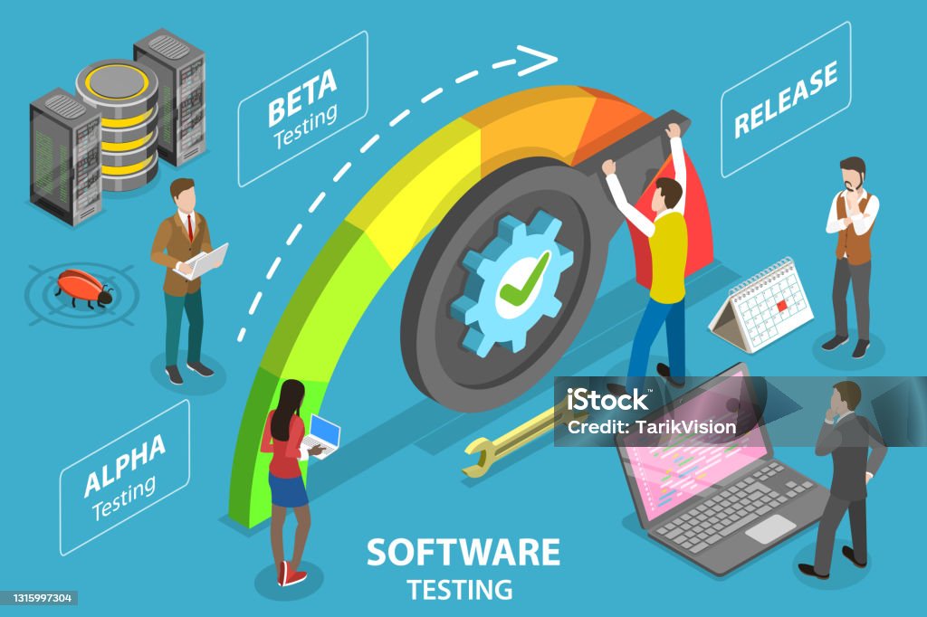 3d Testing Vector 3d Isometric Flat Vector Conceptual Illustration Of Software Testing ...