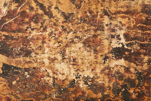 Brown, old, burnt printed paper texture background
