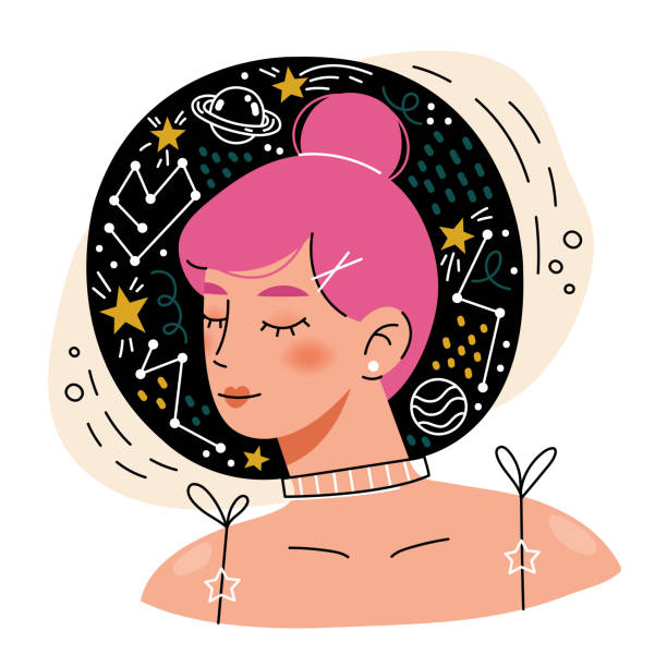 istock Space Girl with Pink Hair 1315998407