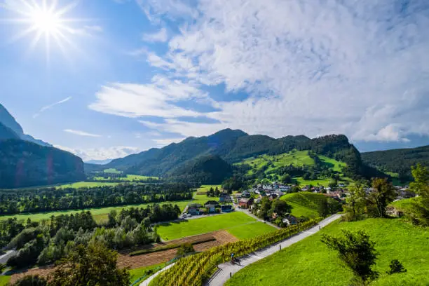 Outskirts of Balzers, a village located in southern Liechtenstein