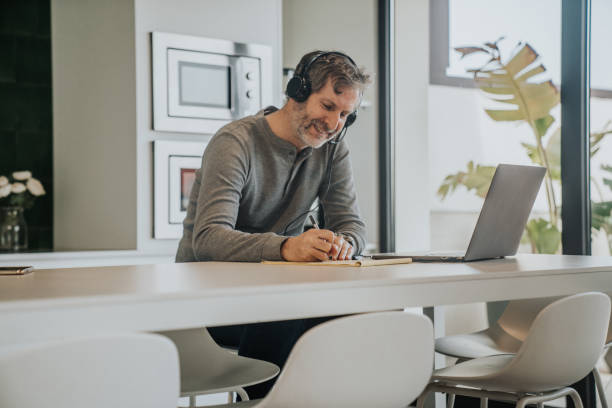 istock Focused adult student studying on online courses 1316001769