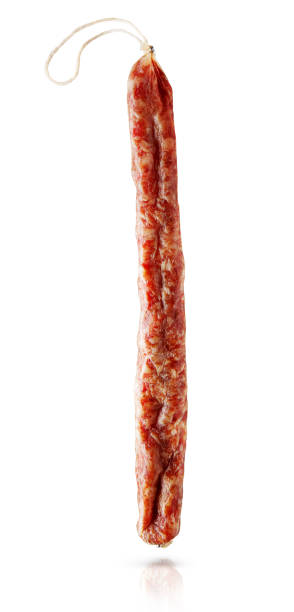 istock Dry sausage on white background. 1316001954