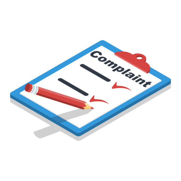 Complaint concept isometric concept. Clipboard and pencil Complaint concept isometric concept. Clipboard and pencil. Vector illustration 3d design. Measures to solve problems. Claim petition. Sign the document on the application. complaining stock illustrations
