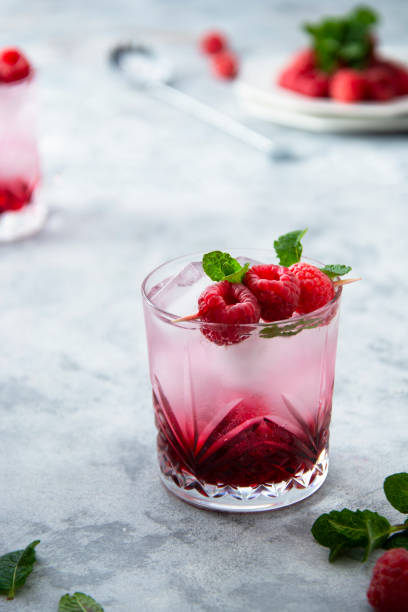 istock Summer fresh beverage cocktail with fresh raspberries and fresh mint. 1316005177