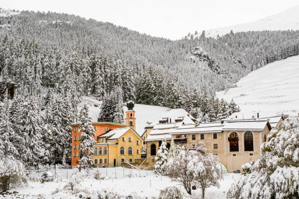 The Chapel of Belalp in the snow, over Naters in Switzerland - Canton du Valais