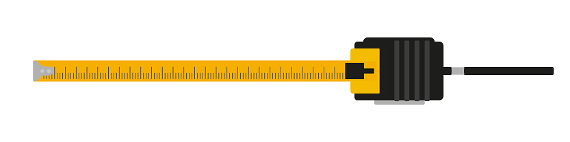 Tape measure icon, top view. Flat style vector illustration isolated on white background.