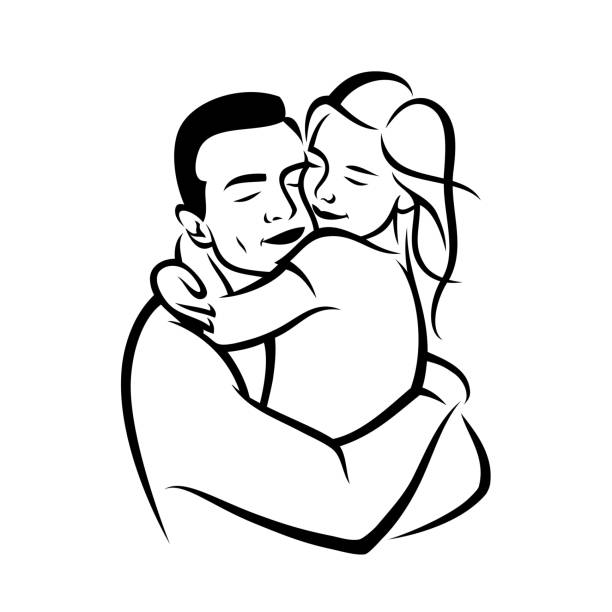 ilustrações de stock, clip art, desenhos animados e ícones de happy father hugging little daughter - isolated vector illustration - father and daughter