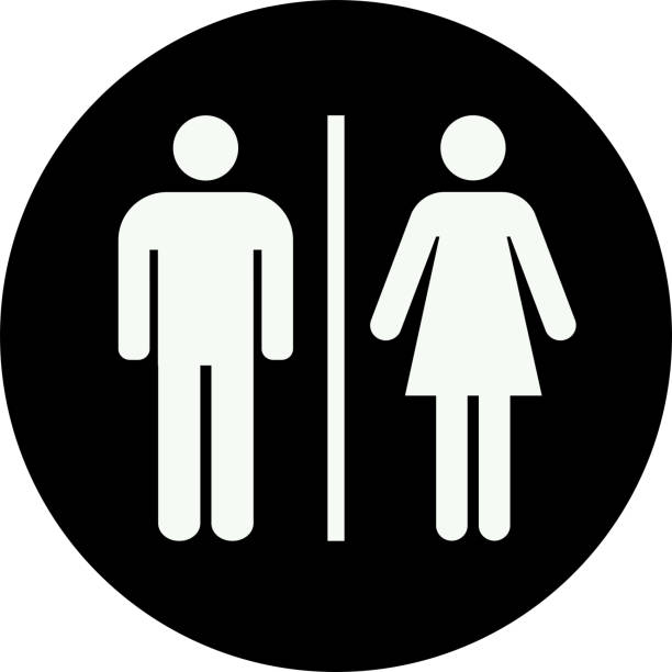 tanda toilet unisex. - kamar mandi struktur bangunan ilustrasi stok