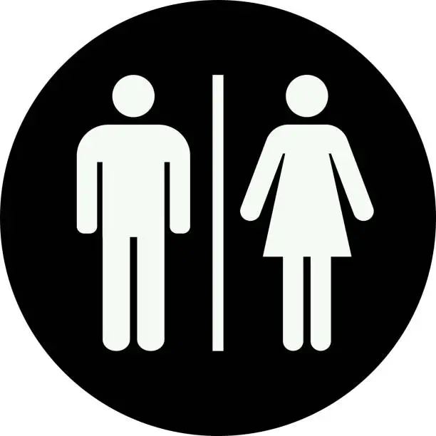 Vector illustration of Unisex toilet sign.