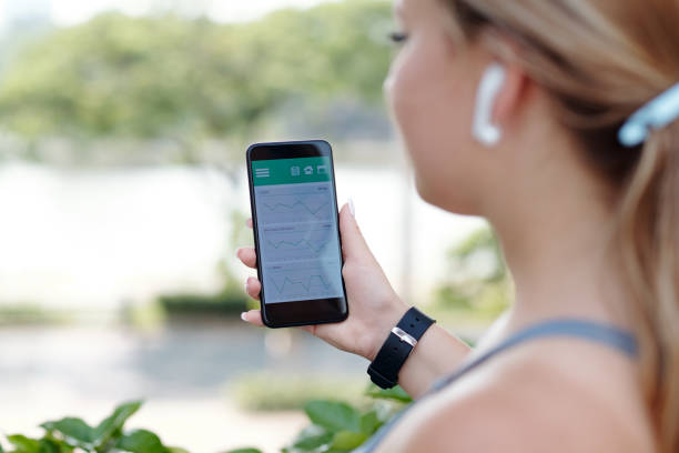 istock Sportswoman checking walking app 1316007234