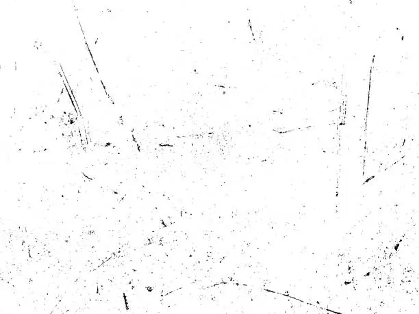Vector illustration of Rusty and scratched iron texture. Rust and dirt overlay black and white texture.
