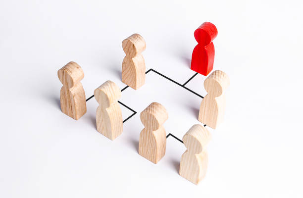 istock A hierarchical system within a company or organization. Leadership, teamwork, feedback in the team. Cooperation, collaboration. Hierarchy in the company. Business management and giving orders to staff 1316008997