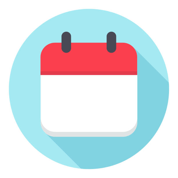 ikona kalendarza — zaokrąglanie pustego liścia kalendarza. szablonu - calendar stock illustrations