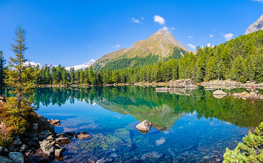 The Lagh da Saoseo is a small mountain lake in the Poschiavo region, in the Swiss canton of Graubunden (3 shots stitched)