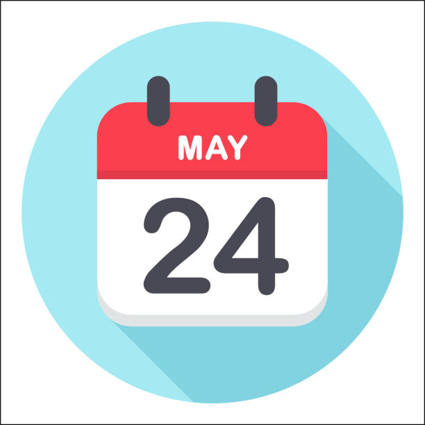 May 24 - Calendar Icon - Round May 24 - Calendar Icon - Round - Vector Illustration may 24 calendar stock illustrations