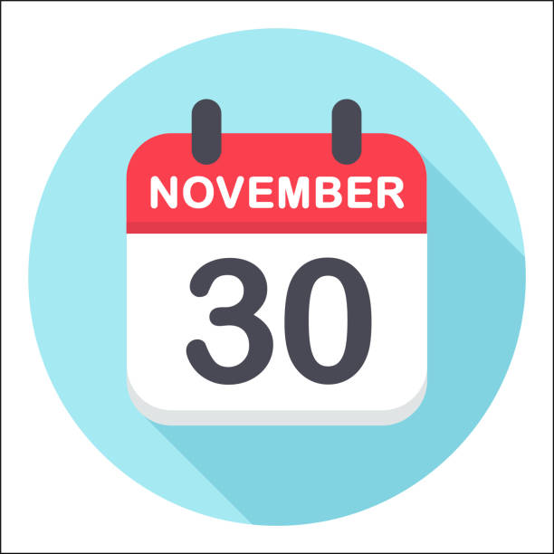 November 30 - Calendar Icon - Round November 30 - Calendar Icon - Round - Vector Illustration 2024 30 stock illustrations