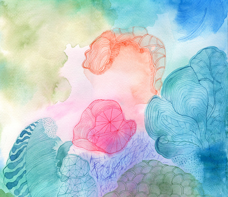 Watercolour painting of plants