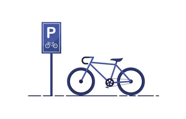 Vector illustration of Bicycle parking
