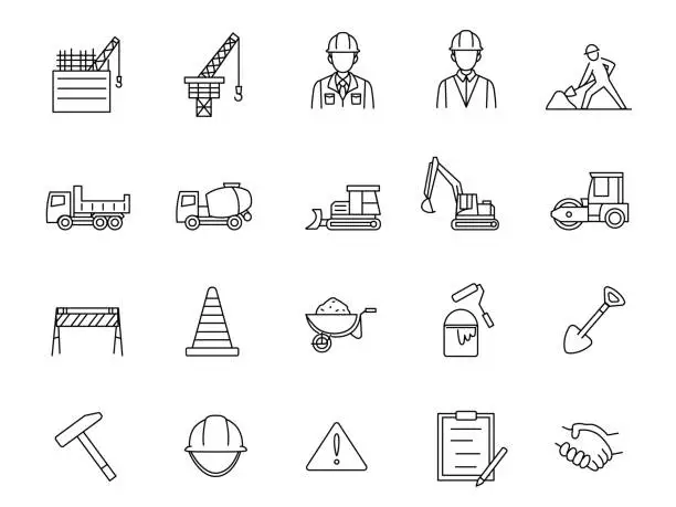 Vector illustration of Construction icons illustration