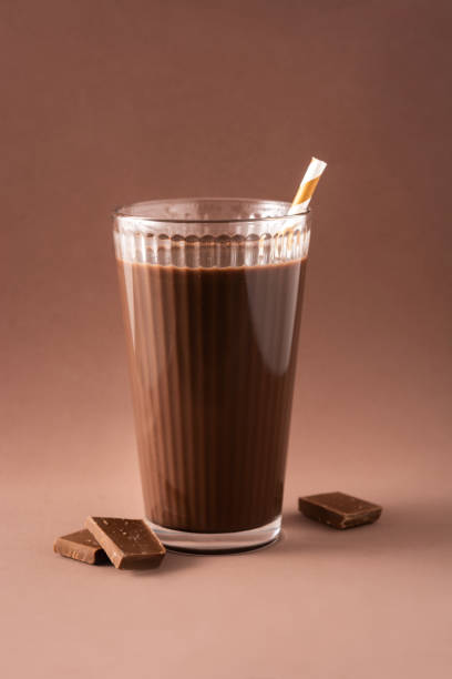 istock Chocolate milkshake in glass 1316018469