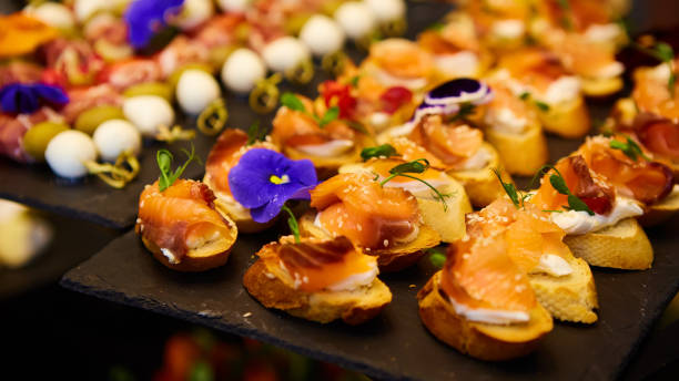 istock Delicious canapes with smoked salmon. Shallow dof. 1316022046