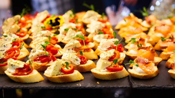 istock Different snacks and appetizers ready for a cocktail party. Catering concept. 1316022050